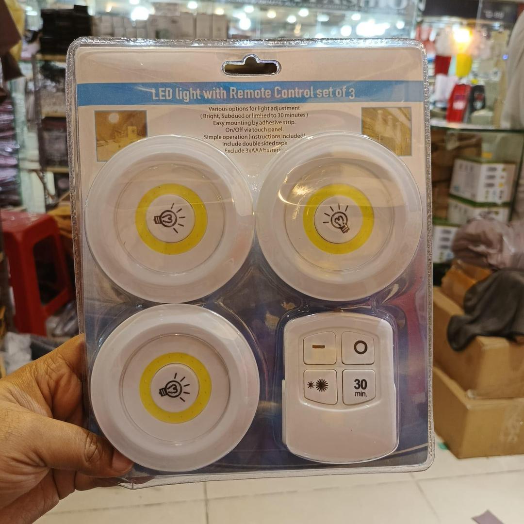 Multicolor Rechargeable Led Light With Remote Control 3 PCS