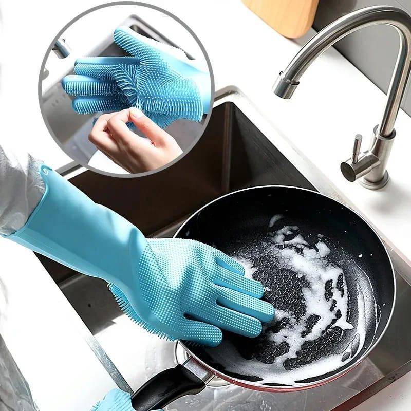 Silicone Dish Washing Gloves Pack Of 2